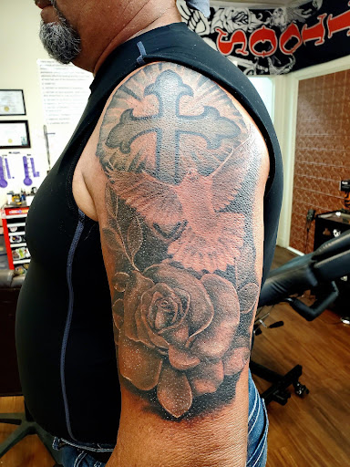 Explore half sleeve ocean tattoo ideas, creative tattoo ideas in Pineville, available at Epic Ink Studio