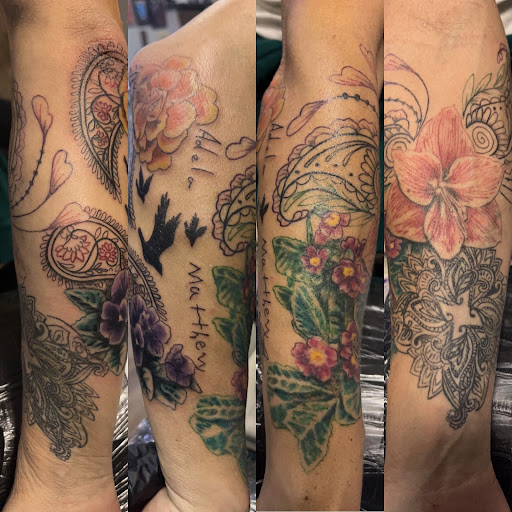 Explore arm sleeve tattoo ideas for men, creative tattoo ideas in Sunbury, available at Spot of Ink
