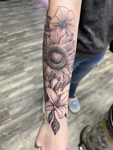 Explore forest sleeve tattoo ideas, creative tattoo ideas in Campbellsville, available at Green River Tattoo Company