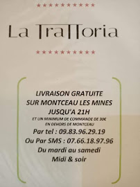 Pizzeria La Trattoria à Montceau-les-Mines (la carte)