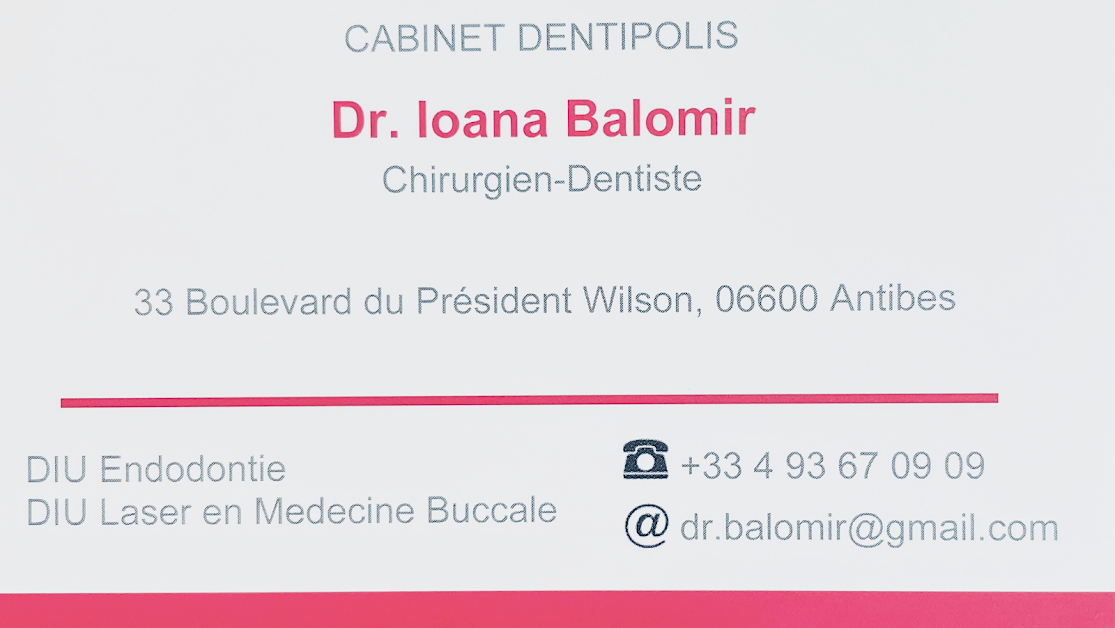 dr Balomir Ioana - chirurgien dentiste à Antibes