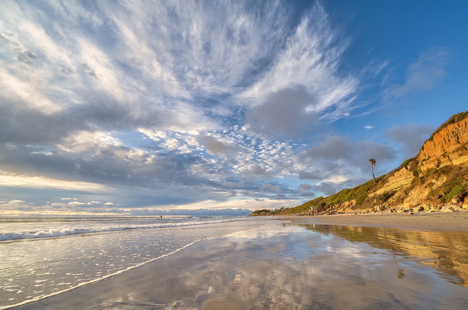 Foto von San Elijo beach mit lange, gerade küste