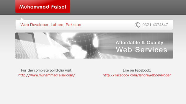 Muhammad Faisal - Web Developer Lahore