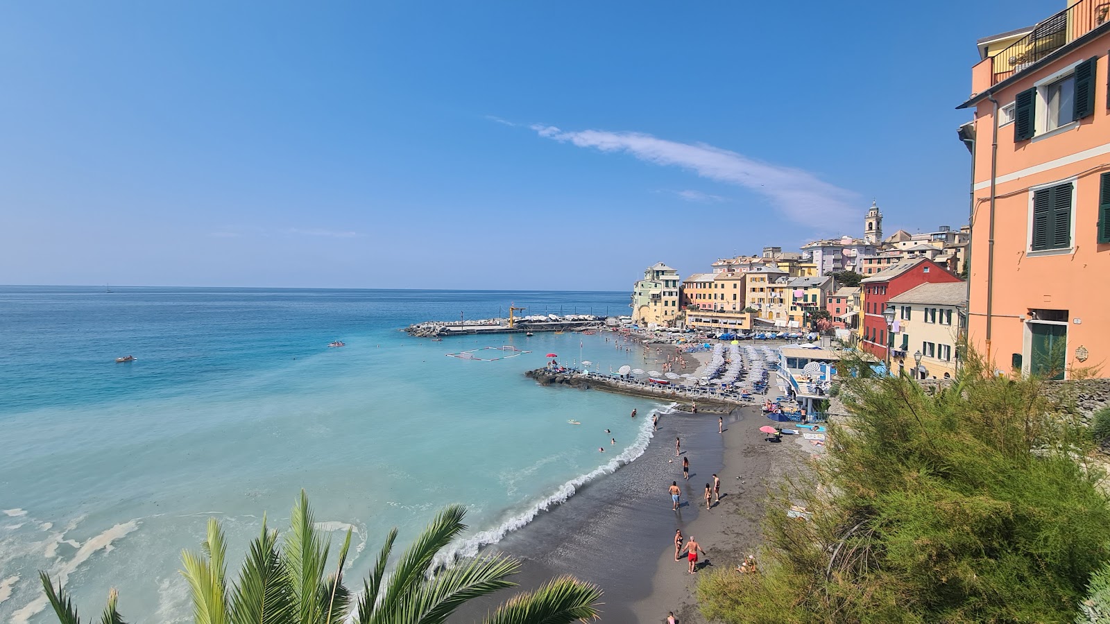 Spiaggia di Bogliasco 🏖️ Genova, Italia - caracteristici detaliate, hartă,  fotografii, image size:1600x900