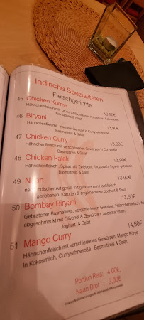 Restaurant indien Rasoi Schlüsselfeld à Schlüsselfeld (le menu)