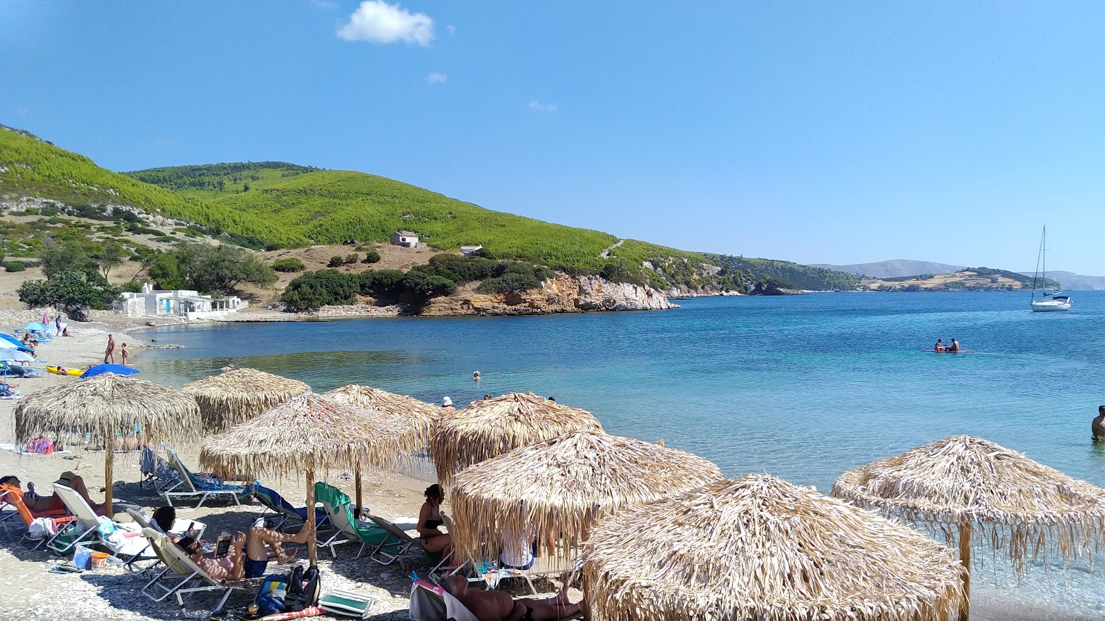 Foto di Agios Fokas beach sorretto da scogliere