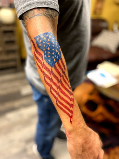 Explore fill in tattoo sleeve ideas, creative tattoo ideas in Warner Robins, available at Untold Pain Tattoo Studio