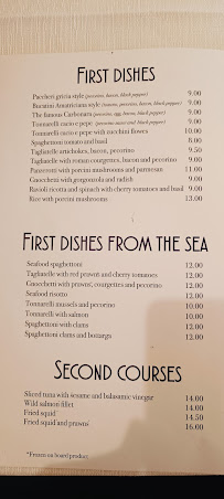 Joseph Ristorante à Rome menu