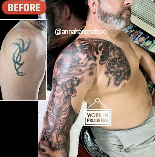 Explore name tattoos on arm ideas, creative tattoo ideas in Garden Grove, available at Anna Hang Tattoo