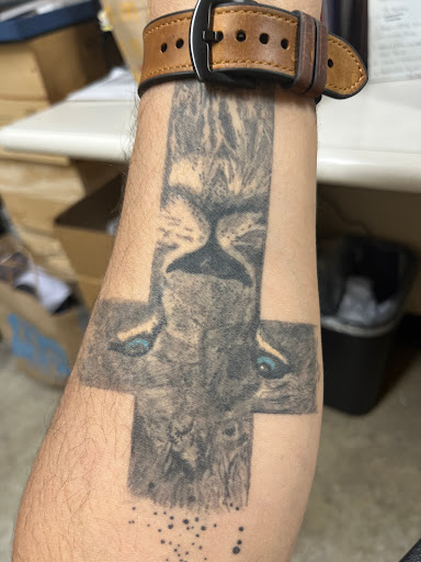 Explore shaded tattoo sleeve ideas, creative tattoo ideas in Westwood, available at Dom Astro Tattoo Company