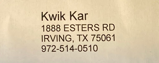 Auto Repair Shop «Kwik Kar Lube & Tune», reviews and photos, 1888 Esters Rd, Irving, TX 75061, USA