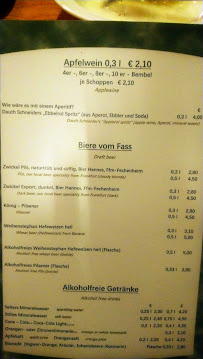 Apfelweinwirtschaft Dauth-Schneider à Frankfurt menu