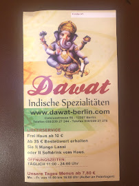 Menu du DAWAT Berlin à Berlin