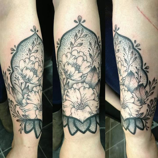 Explore love music tattoo ideas, creative tattoo ideas in Great Falls, available at Sparrows and Arrows Tattoo