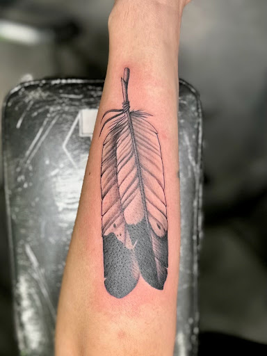 Explore anime leg tattoo ideas, creative tattoo ideas in Peoria, available at Modern Ink Tattoo