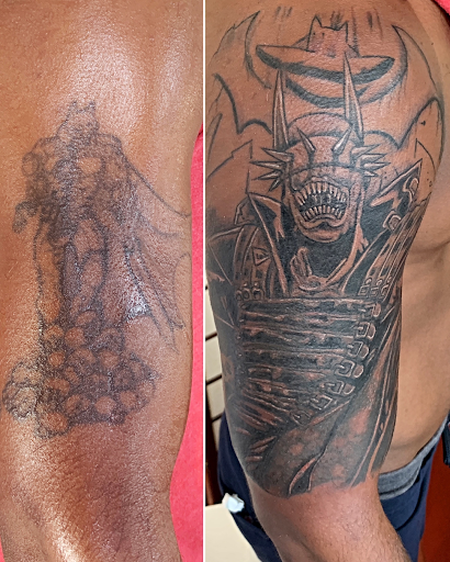 Explore rose tattoo cover up ideas, creative tattoo ideas in Jackson Heights, available at studio 316 Tattoo & Body Piercing