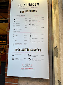 Menu / carte de EL ALMACEN empanada bar à Toulouse