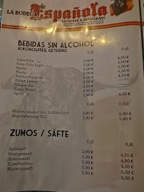 La Bodega Espanola à Weinheim carte