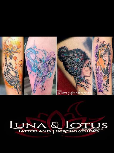 Explore belly button tattoo ideas, creative tattoo ideas in Casper, available at Luna & Lotus Amethyst Ink Angie Kay