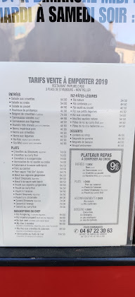 menu du Restaurant chinois Parfums d'Asie à Montpellier