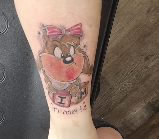 Explore side thigh tattoo ideas, creative tattoo ideas in Blackwood, available at Candi Girl Ink