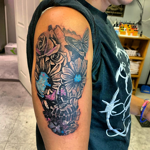 Explore cover up tattoo ideas on forearm, creative tattoo ideas in Hudson Falls, available at ALTERED ADDICTION TATTOOS
