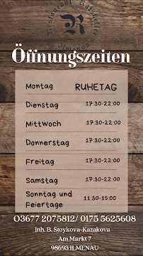 Ratskeller à Ilmenau menu