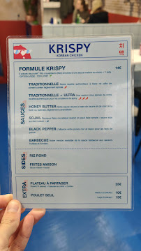Carte du Krispy Korean Chicken I Poulet frit coréen à Paris