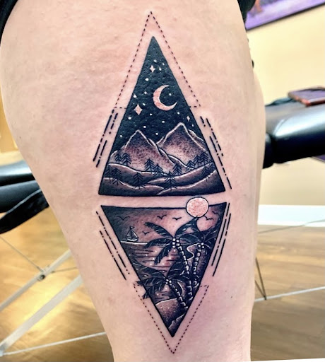 Explore shoulder blade tattoo ideas, creative tattoo ideas in Greensboro, available at Dogwood Ink