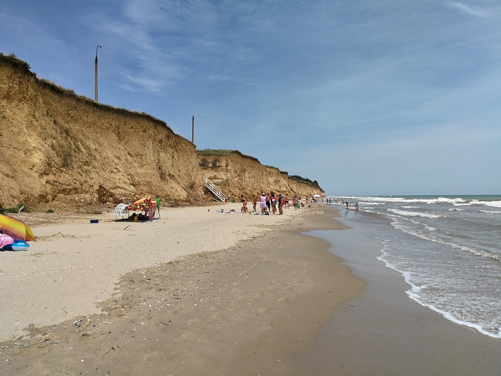 Fotografija Plyazh Lebedivka z svetel pesek površino