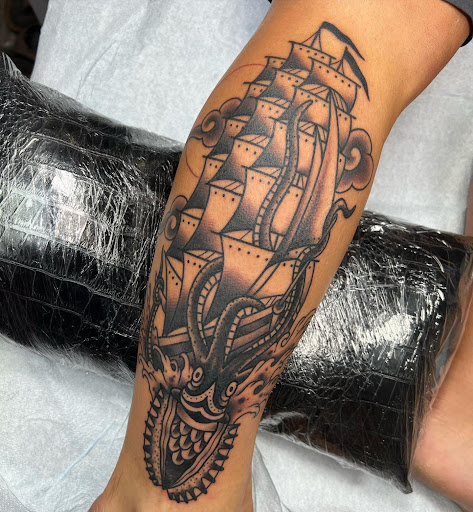 Explore exercise tattoo ideas, creative tattoo ideas in Hinesville, available at Dark Horse Art Studios
