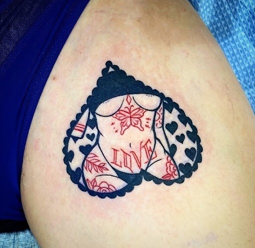 Explore small coraline tattoo ideas, creative tattoo ideas in Mastic, available at East End Tattoo of MasticShirley