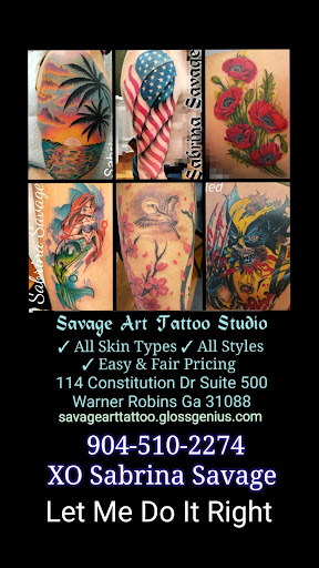 Explore badass tattoo ideas for women, creative tattoo ideas in Warner Robins, available at Savage Art Tattoo, Body Piercing & Permanent Makeup