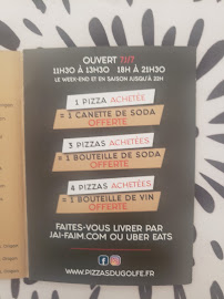 Pizzeria Pizzas du Golfe Sainte-Maxime à Sainte-Maxime (le menu)