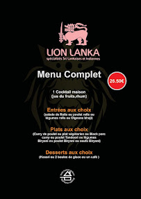 Restaurant sri-lankais Lion Lanka restaurant à Loches (la carte)