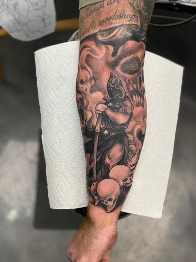 Explore tattoo half sleeve ideas, creative tattoo ideas in Tallmadge, available at Killjoy tattoo