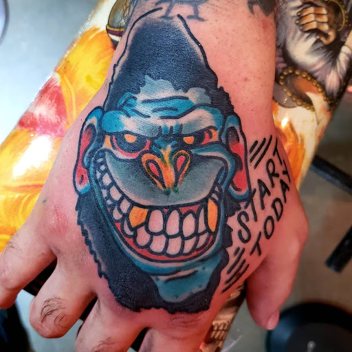 Explore anime symbol tattoo ideas, creative tattoo ideas in Los Angeles, available at Tinta Rebelde hardcore tattoo