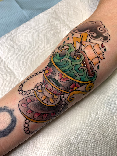 Explore shellback tattoo ideas, creative tattoo ideas in Prescott, available at BlackGold Tattoo