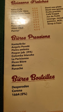 Brasserie Chacha à Paris menu