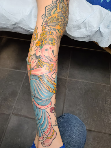 Explore tattoo ideas for female thigh, creative tattoo ideas in Charleston, available at Broken Lantern Tattoo