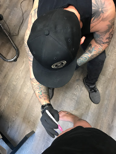 Explore minimalist dog tattoo ideas, creative tattoo ideas in Mesa, available at Diamond Body Art