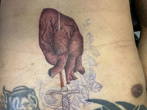 Explore san judas tattoo ideas, creative tattoo ideas in Gulfport, available at Phantom Art Studio