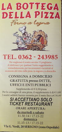La Bottega Della Pizza à Seregno menu