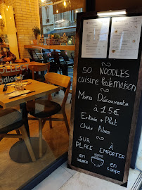 Restaurant de nouilles So Noodles à Paris (le menu)