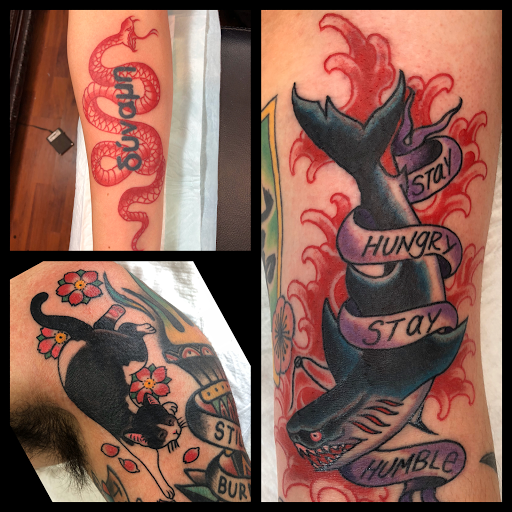 Explore thigh flower tattoo ideas, creative tattoo ideas in Laredo, available at Horikawa Tattoo & Piercing Studios