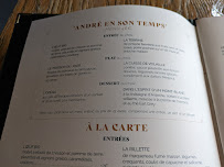 André à Valence menu