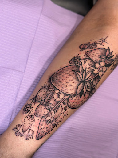 Explore saxophone tattoo ideas, creative tattoo ideas in Toledo, available at Meraki Tattoo