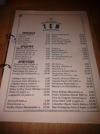 TEN à Uzès menu