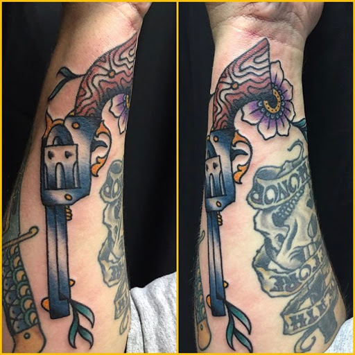 Explore illusion tattoo ideas, creative tattoo ideas in Campbellsville, available at Green River Tattoo Company
