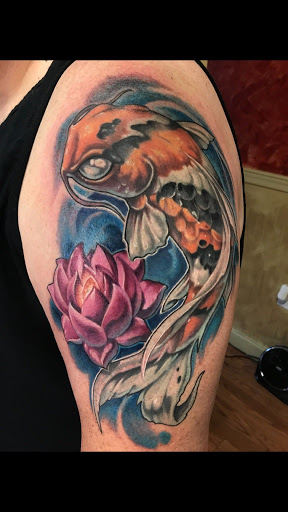 Explore gone fishing tattoo ideas, creative tattoo ideas in Mantua, available at Evolution Tattoo Studio